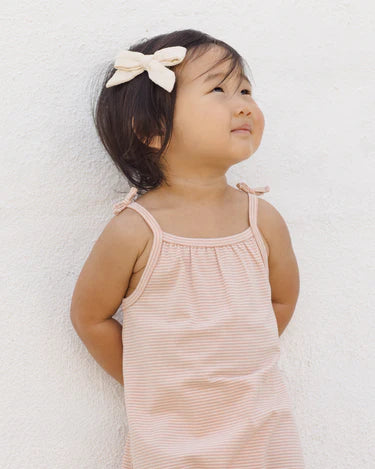 Quincy Mae Baby Girl Smocked Jumpsuit   QM282PNNY   Melon Micro Stripe