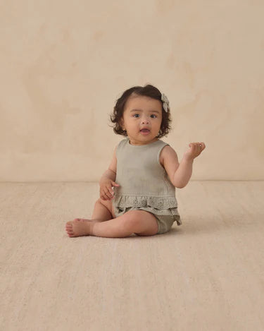 Quincy Mae Baby Girl Ruffled Tulip Top & Bloomer Set   QM553KAST   Sage