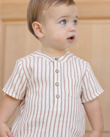 Quincy Mae Baby Boy Jaxson Shirt   QM611STNL   Vintage Stripe