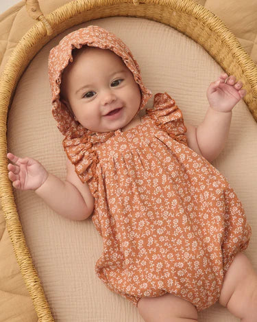 Quincy Mae Baby Girl Maya Romper   QM541HALP    Poppy Floral