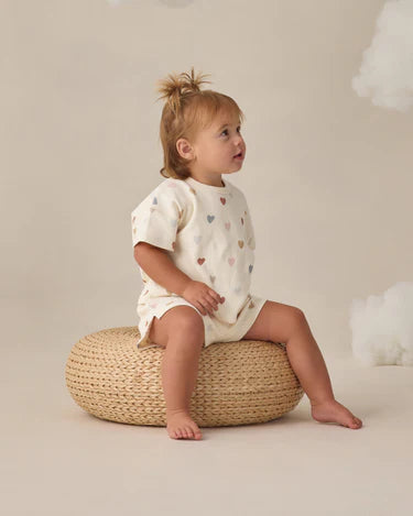 Quincy Mae Baby Girl Waffle Tee & Short Set   QM105KNGP   Confetti Hearts