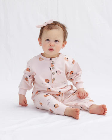 Quincy Mae Baby Girl Relaxed Jumpsuit   QM455HANN   Love Bug