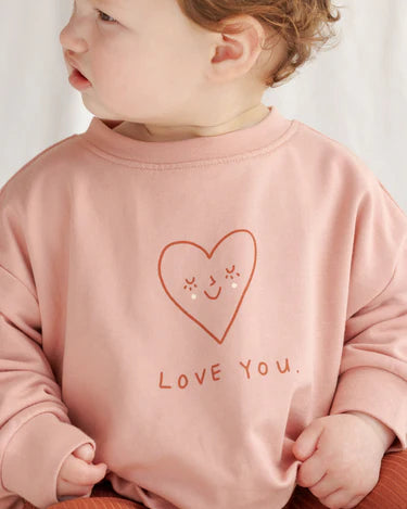 Quincy Mae Baby Girl Relaxed Sweatshirt   QM454CALW    Love