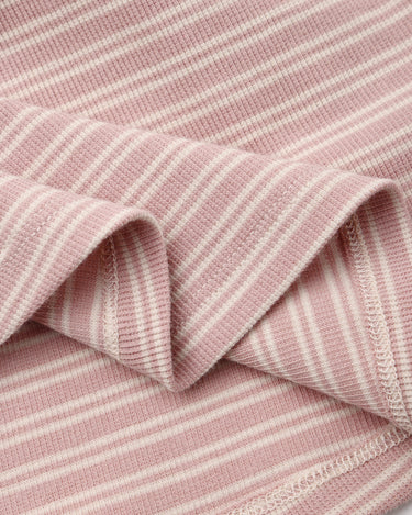 Quincy Mae Baby Girl Ribbed Long Sleeve Dress Microstripe   QM027KNIP  Dusty Rose