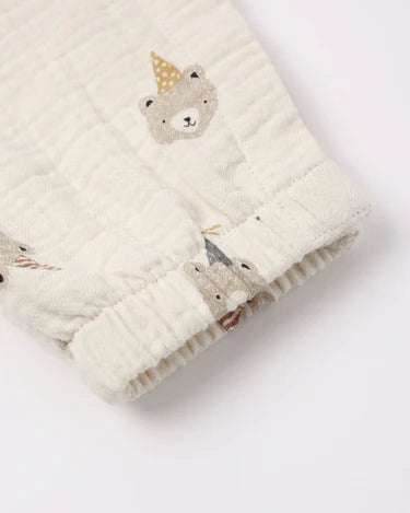 Quincy Mae Baby Woven Jumpsuit   QM047FILP   Party Bears