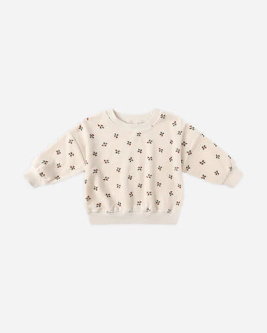 Quincy Mae Baby Girl Velour Relaxed Sweatshirt   QM094ARTX   Holly Berry