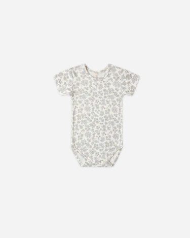 Quincy Mae Baby Girl Bamboo Short Sleeve Bodysuit   QM153MUSE   Blue Floral