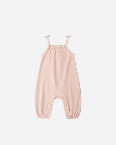 Quincy Mae Baby Girl Smocked Jumpsuit   QM282PNNY   Melon Micro Stripe
