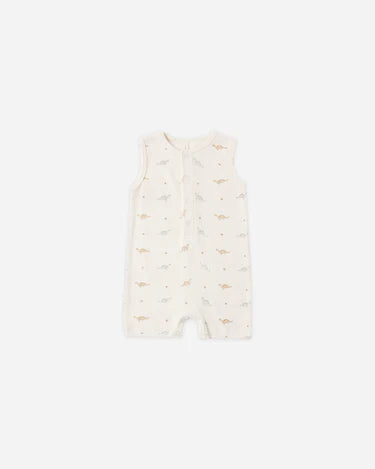 Quincy Mae Baby Boy   Ribbed Henley Romper   QM284KNGP    Dinos