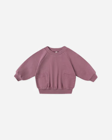 Quincy Mae Baby Girl Pocket Sweatshirt   QM338HAWA   Mulberry
