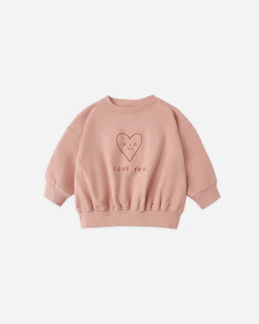 Quincy Mae Baby Girl Relaxed Sweatshirt   QM454CALW    Love