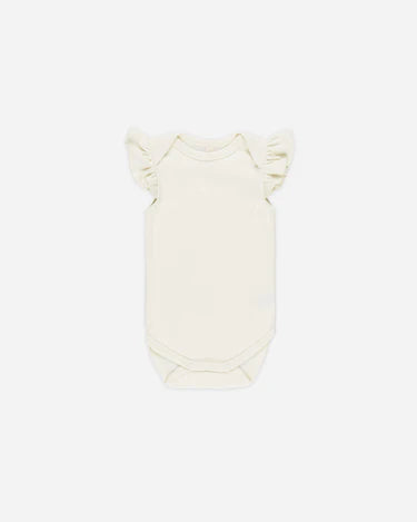 Quincy Mae Baby Girl Flutter Sleeve Bodysuit   QM537RTUN   Ivory