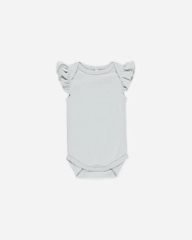 Quincy Mae Baby Girl Flutter Sleeve Bodysuit   QM537WLKR   Sky