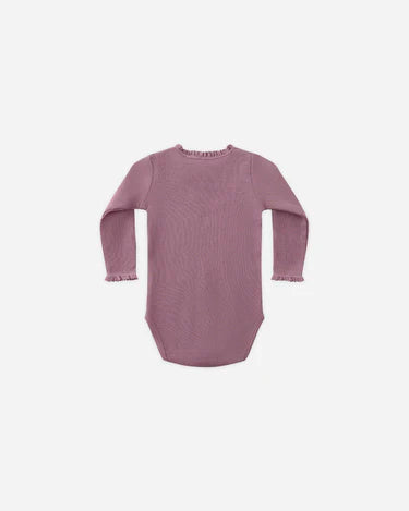 Quincy Mae Long Sleeve Waffle Bodysuit   QM546HAWA   Mulberry