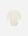 Quincy Mae Long Sleeve Waffle Bodysuit   QM546YUEH   Natural