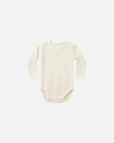Quincy Mae Long Sleeve Waffle Bodysuit   QM546YUEH   Natural