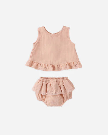 Quincy Mae Baby Girl Ruffled Tulip Top & Bloomer Set   QM553SAWR   Melon