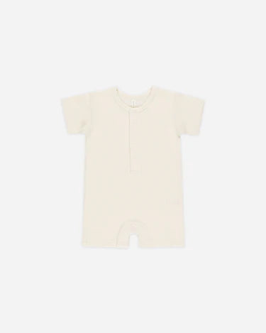 Quincy Mae Waffle Snap  Romper   QM560PODL   Natural
