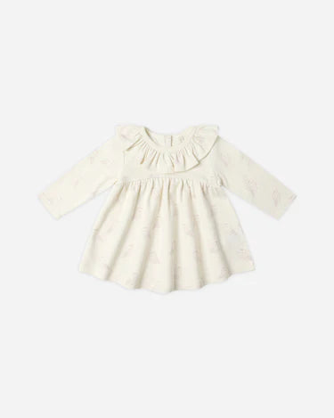 Quincy Mae Baby Girl Ruffle Collar Dress   QM573THUF   Snow Owls