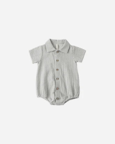 Quincy Mae  Matteo Romper   QM629KAST    Sage Gingham