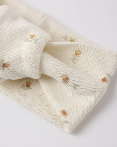 Quincy Mae Pointelle Knotted Headband   QMA017LOCK   Petit Fleur