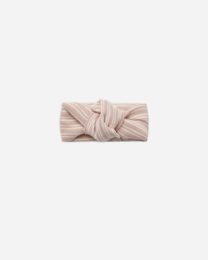 Quincy Mae Baby Girl Knotted Headband   QMA017RNIP   Dusty Rose Microstripe