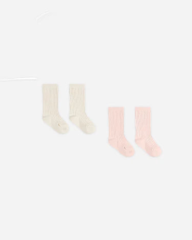 Quincy Mae Baby Girl Sock Set   QMA148BOKA    Ivory/Bubblegum