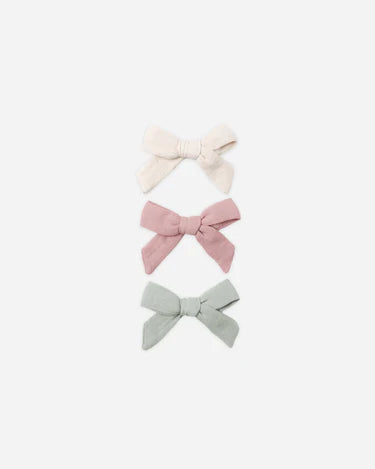 Quincy Mae Baby Girl Set Of Three Bow Clips   QMA213DRIV
