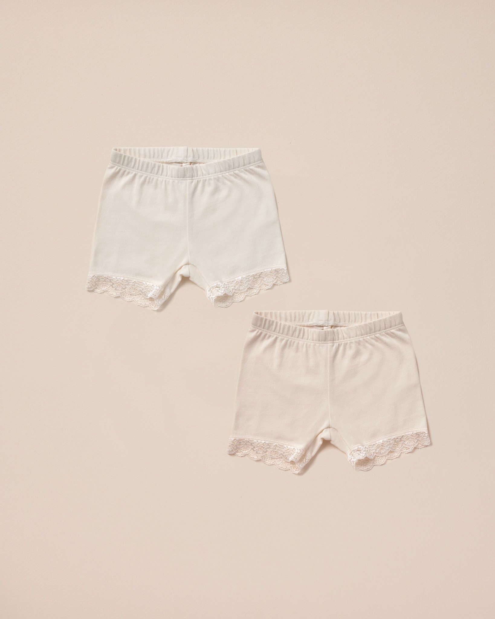 Noralee Girls Cartwheel Shorts Set of 2  NL056ANDR-999  Ivory & Natural