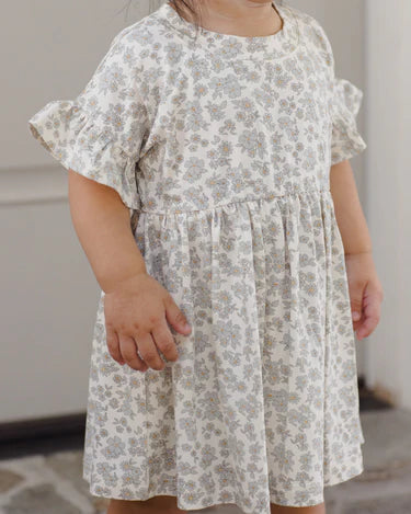 Quincy Mae Baby Girl Bamboo Babydoll Dress   QM615MUSE   Blue Floral