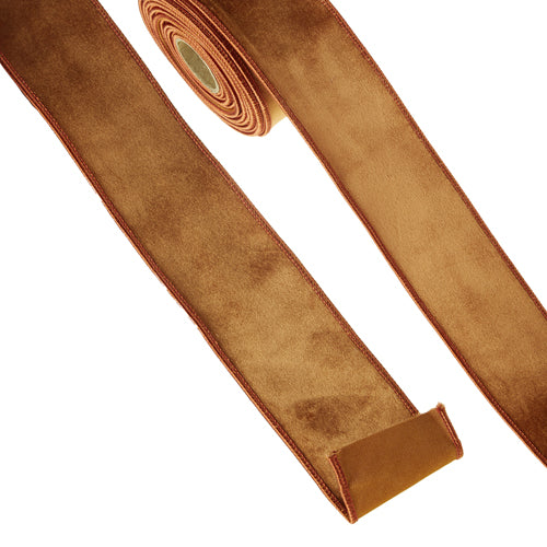 Raz Copper Velvet Wired Ribbon  R4371793