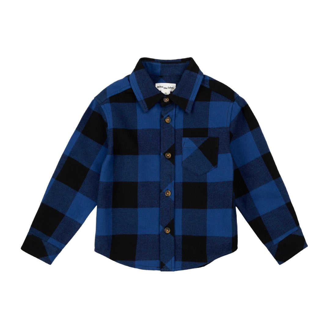 Miles Baby Boy Plaid Shirt 25FMW08T06-B Royal Blue**
