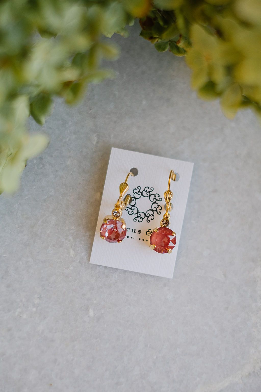 La Vie Parisienne Square Crystal Earrings 6550G*