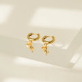 Lovers Tempo Rose Charm Huggie Drop Earring