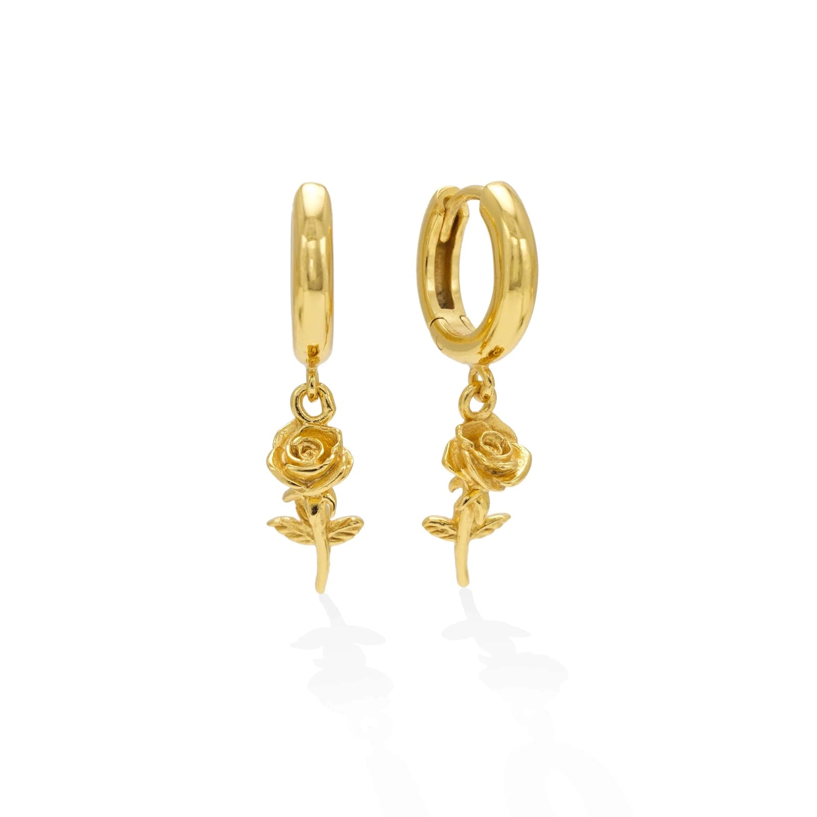 Lovers Tempo Rose Charm Huggie Drop Earring