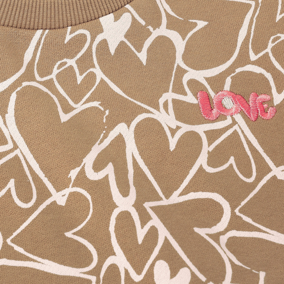 Daily Seven Girls Pullover With Heart Print   930466-2043