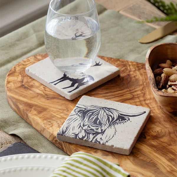 Selbrae House Stone Coaster  -  Highland Cow