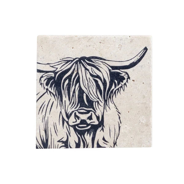 Selbrae House Stone Coaster  -  Highland Cow