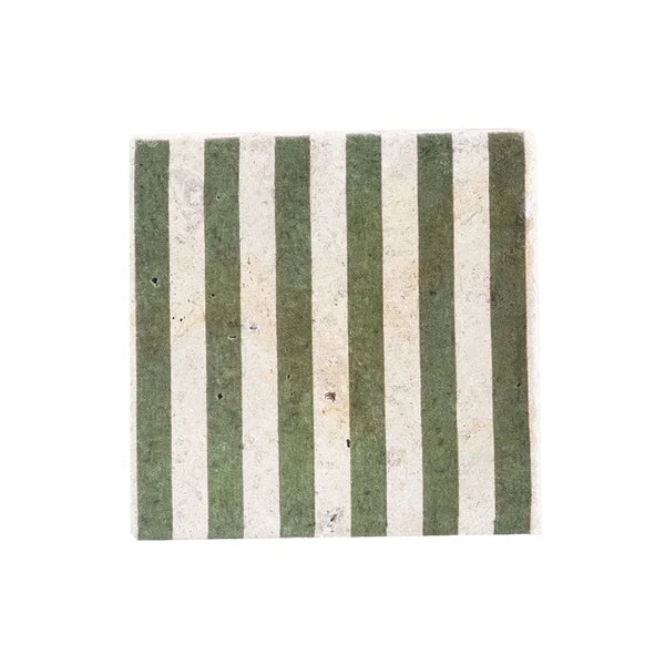 Selbrae House Stone Coaster  -  Green Stripe