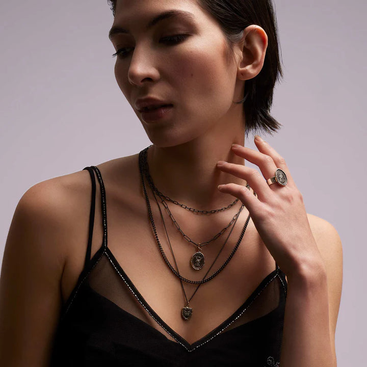 Pyrrha Black Heavy Curb Chain  CHRCB100