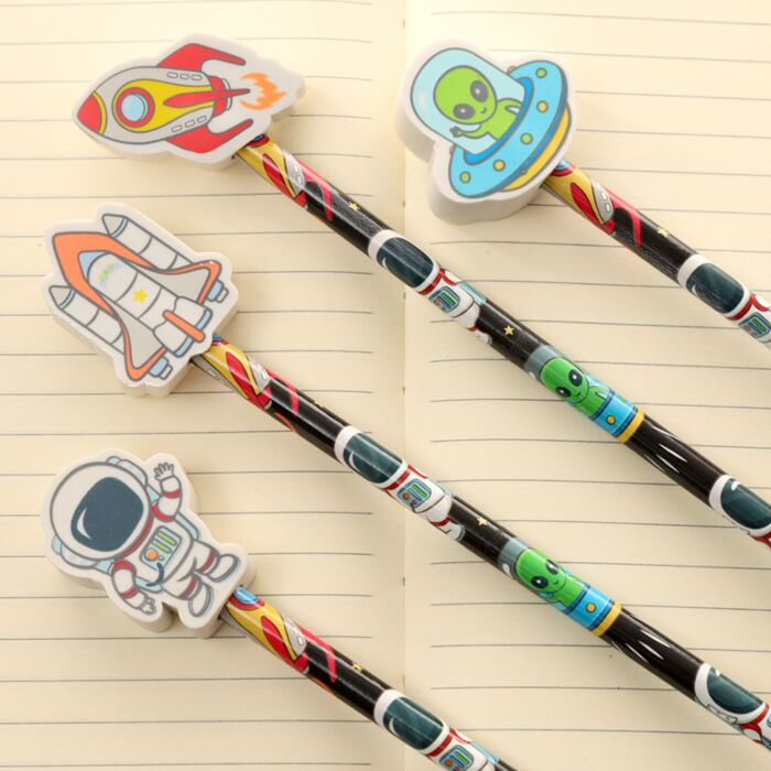 Puckator Hello Space Pencil and Eraser Topper  STA255  Assorted**