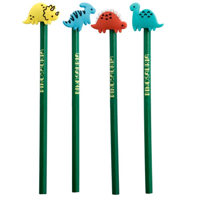 Puckator Dinosauria Jr Dinosaur Pencil with Topper  STA277  Assorted**