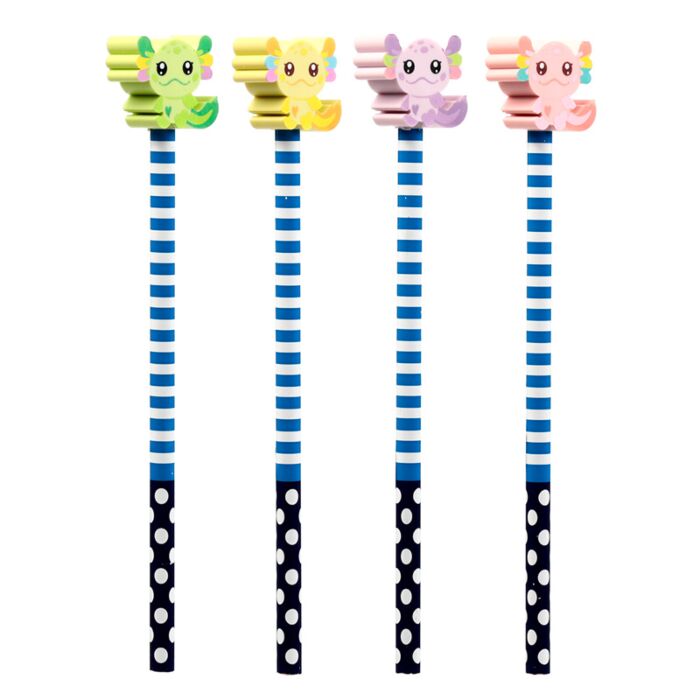 Puckator Axolotl Pencil and Eraser Topper  STA358  Assorted**