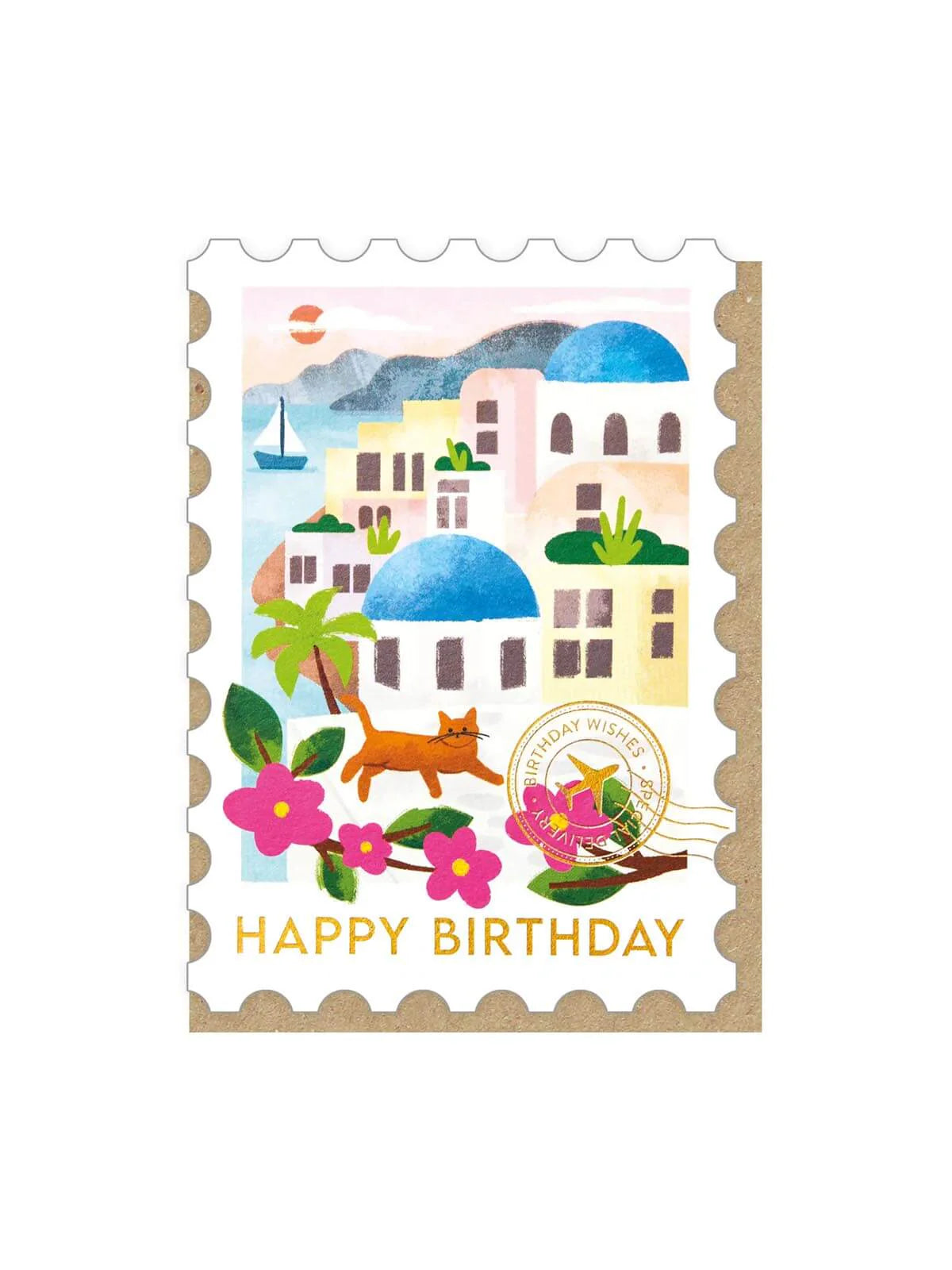 Card - Birthday Stamp Globe01