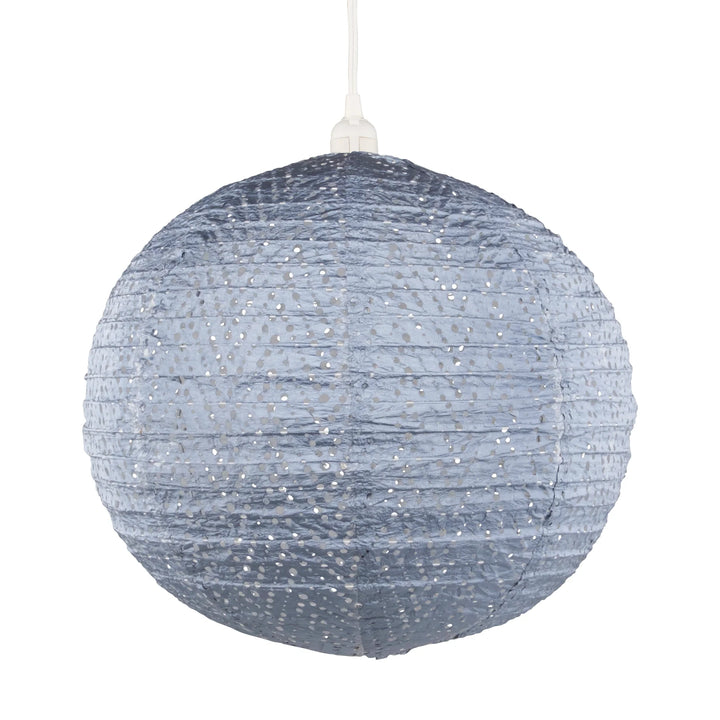 Soji Stella Nova Pendant Lamp  32024  Chevron Metallic Blue