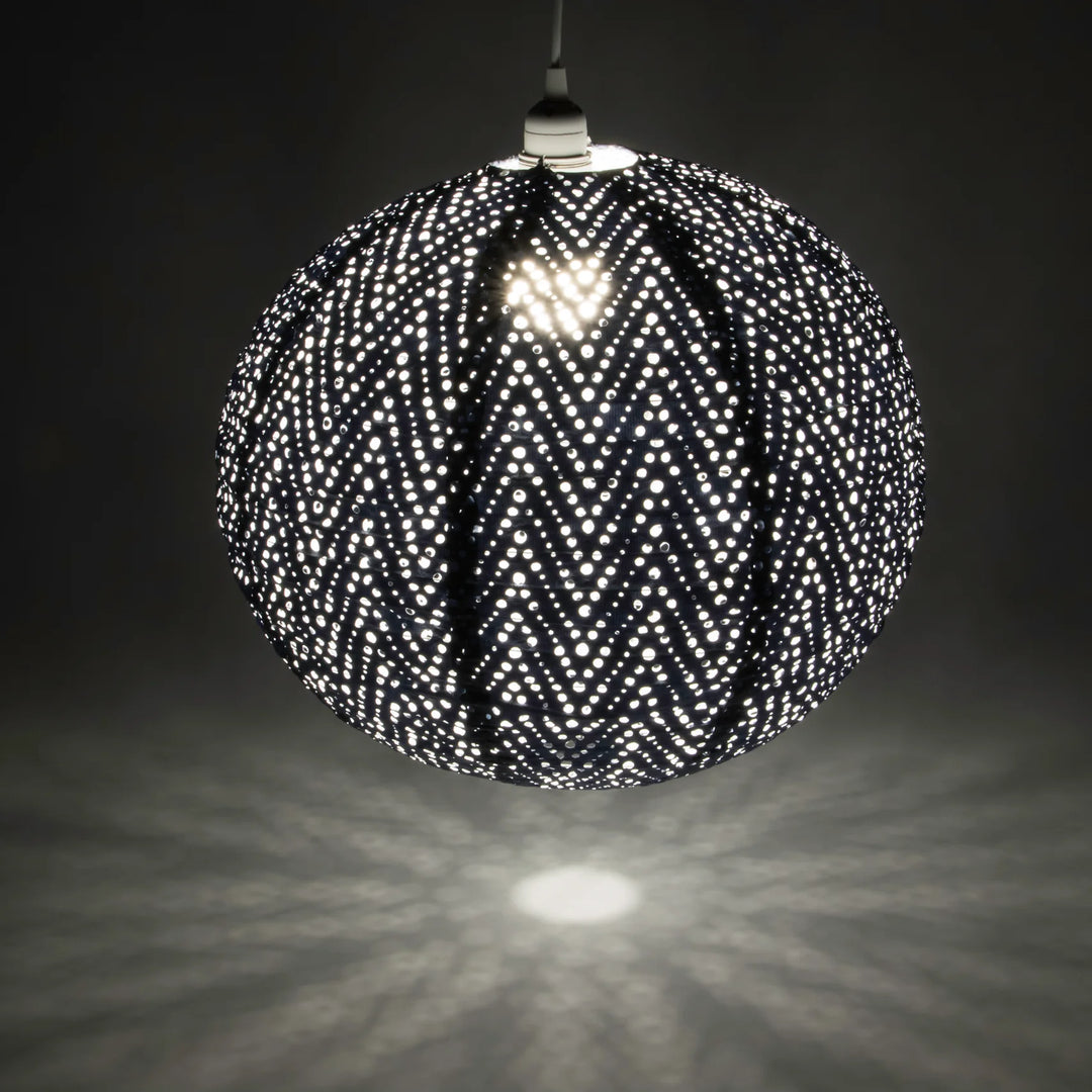 Soji Stella Nova Pendant Lamp  32024  Chevron Metallic Blue