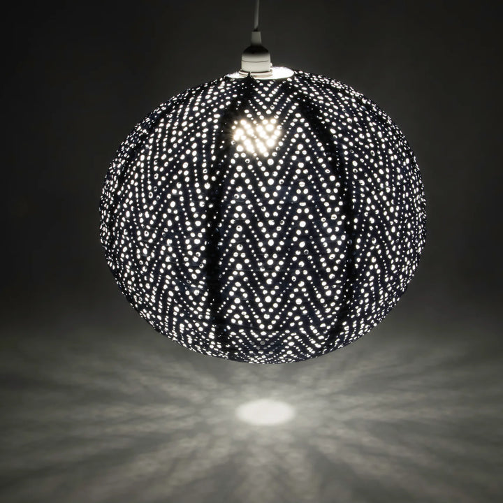 Soji Stella Nova Pendant Lamp  32024  Chevron Metallic Blue