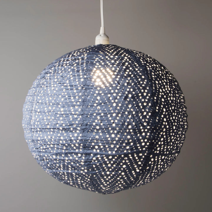 Soji Stella Nova Pendant Lamp  32024  Chevron Metallic Blue