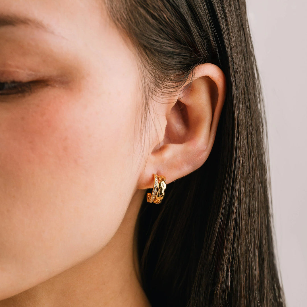 Lover's Tempo Solana Double Huggie Hoop Earrings - Gold*