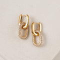 Lover's Tempo Solana Paperclip Drop Hoops - Gold